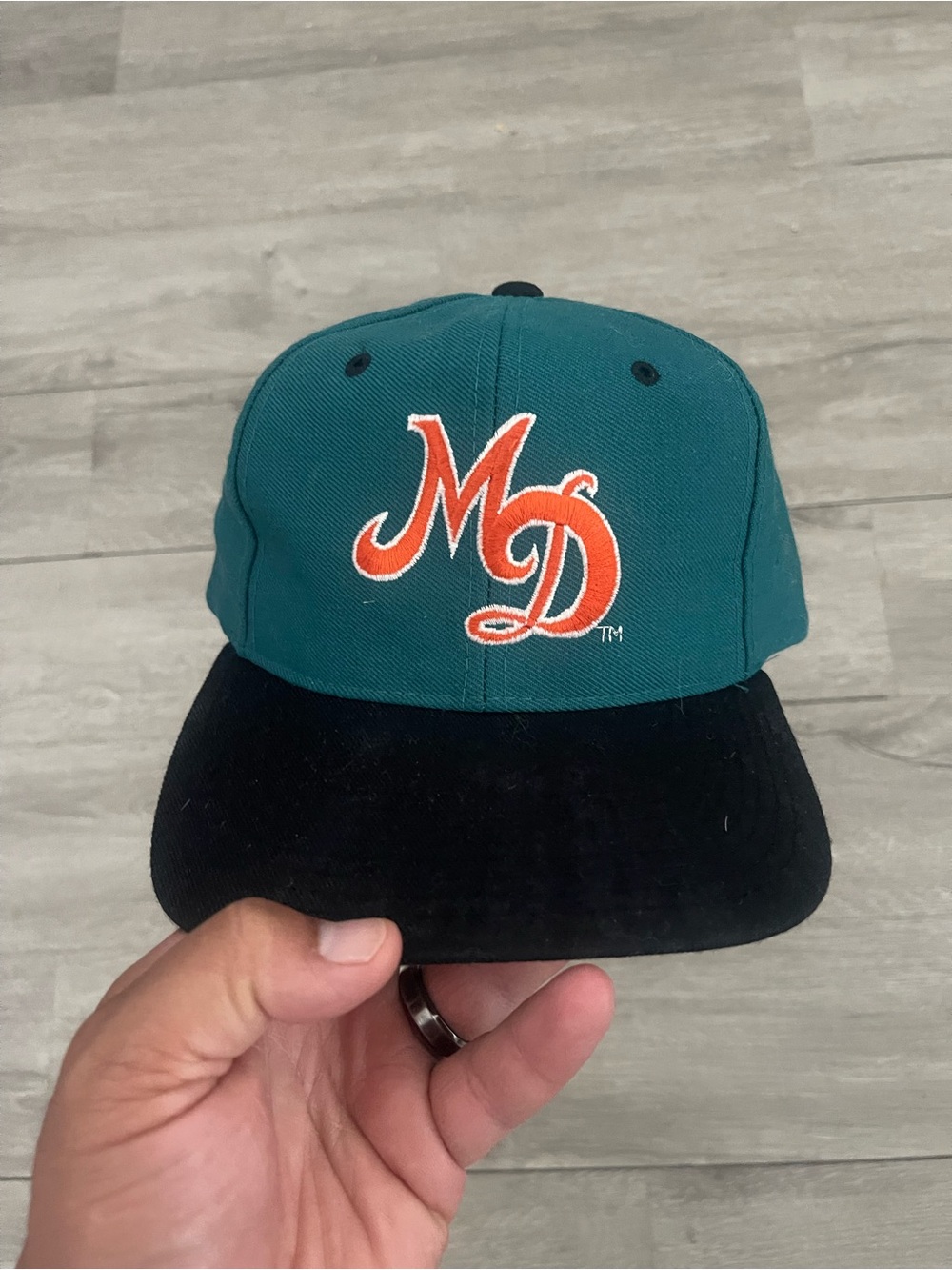 Vintage Miami Dolphins New Era Snapback Hat MD Logo